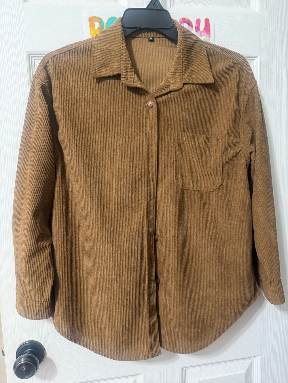 Tan Corduroy Button-Up Jacket